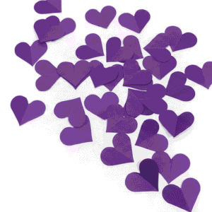 Confeti corazones morados