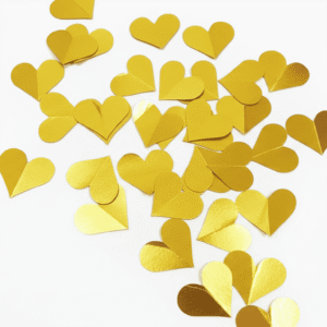 Confeti de Corazones Dorados