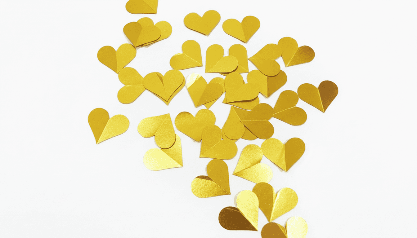 Confeti de Corazones Dorados