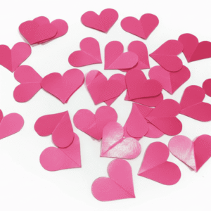 Confeti de corazones rosas