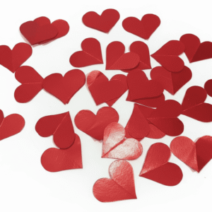 Confeti de corazones rojos