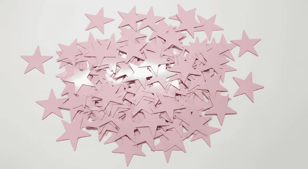 Confeti de estrellas rosa pastel