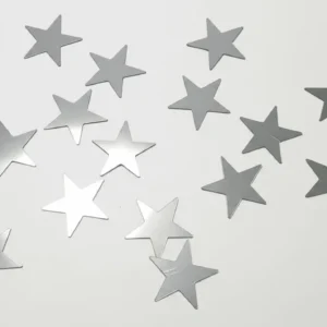 confeti de estrellas plateadas