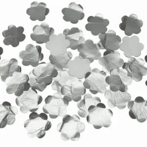 Venta de papel confeti de flores plateado