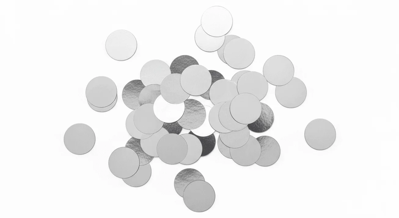 Confeti redondo plateado