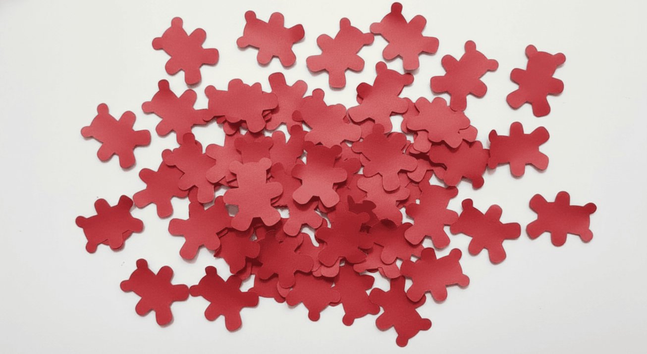 Confeti de osos rojos