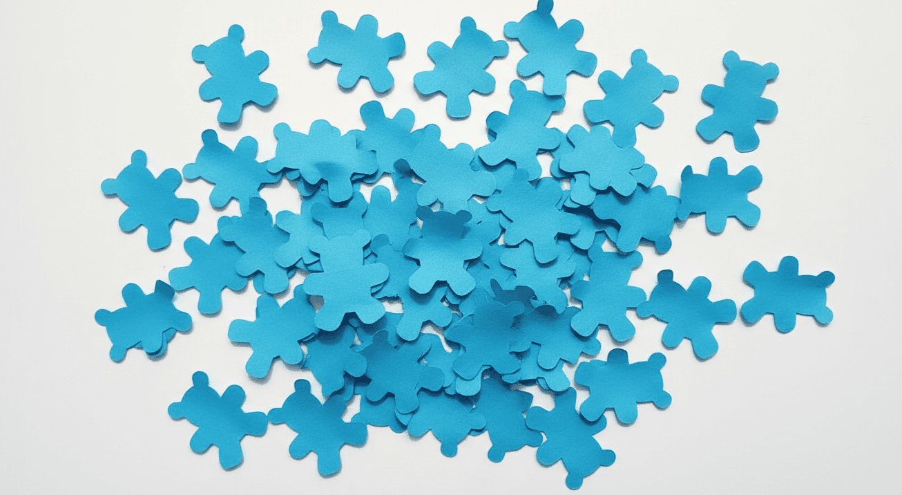 Confeti de osos azules