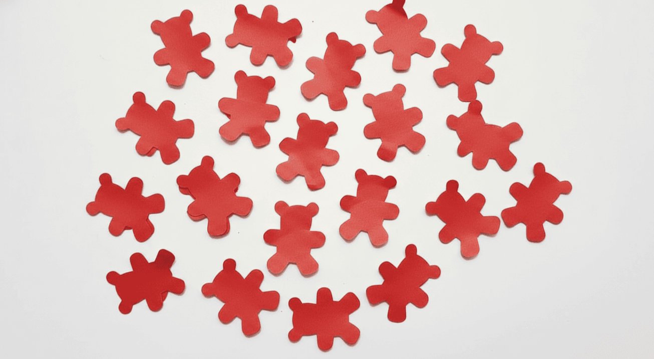 Confeti de osos rojos