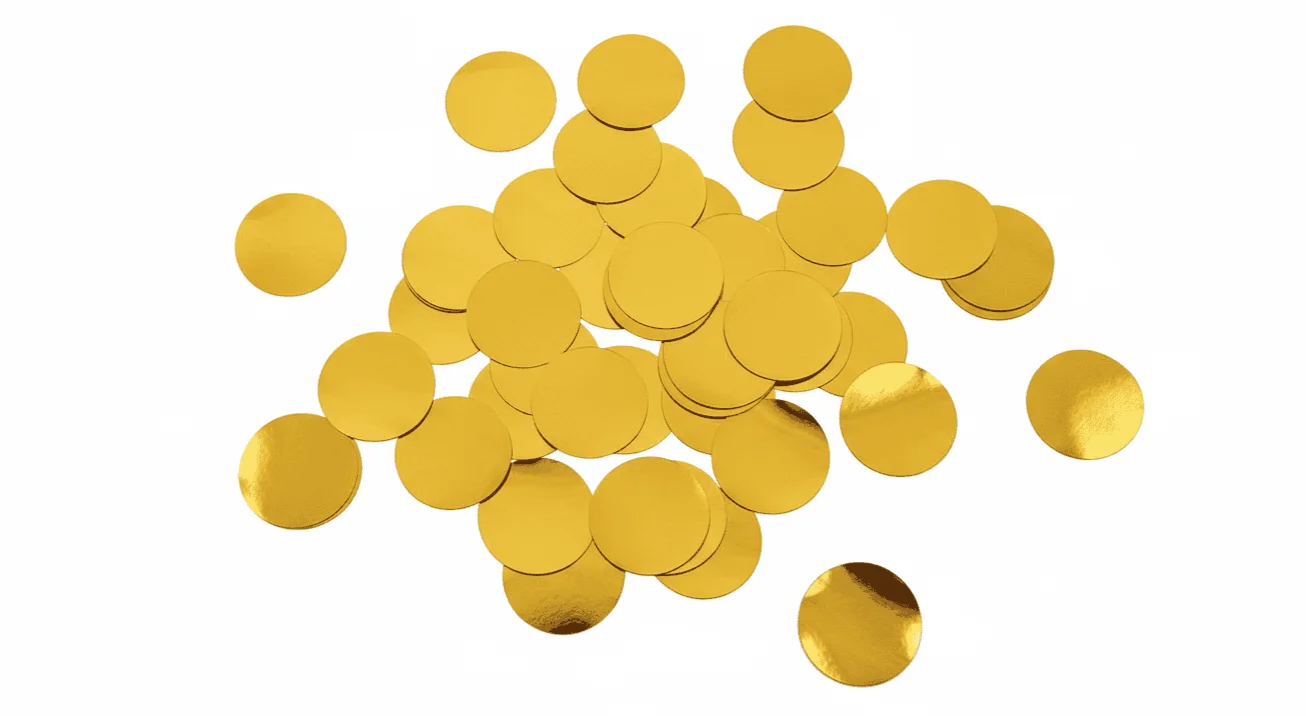 Confeti redondo dorado 