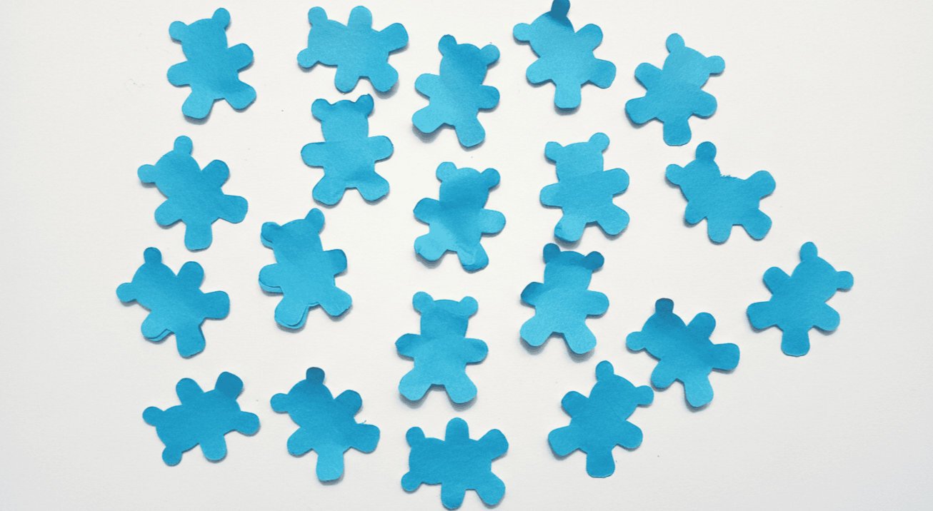 Confeti de osos azules