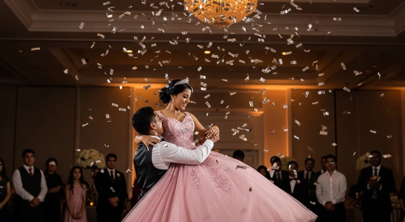 Cañon de confeti para quinceañera