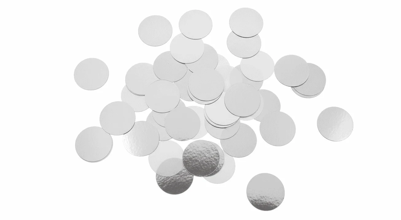 Confeti redondo plateado