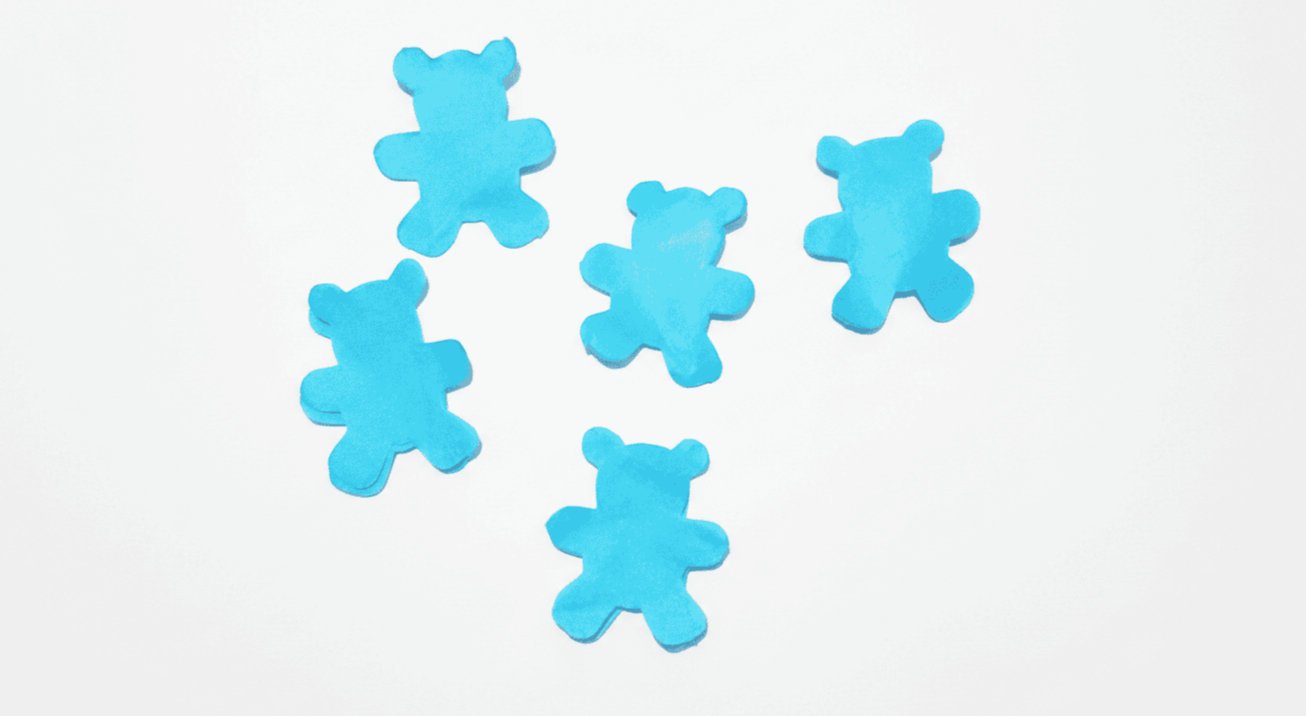 Confeti de osos azules
